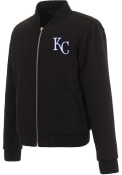 Kansas City Royals Womens Reversible Fleece Zip Up Medium Weight Jacket - Black