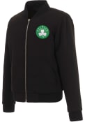 Boston Celtics Womens Reversible Fleece Zip Up Medium Weight Jacket - Black