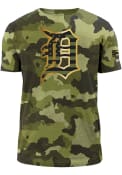 Detroit Tigers New Era Armed Forces Day Camo T Shirt - Green