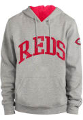 Cincinnati Reds New Era Fleece Pullover Hoodie Hooded Sweatshirt - Grey