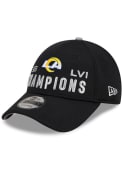 Los Angeles Rams New Era 2022 Super Bowl LVI Champs LR 9FORTY Adjustable Hat - Black