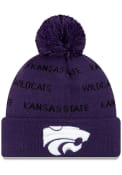 New Era K-State Wildcats Purple Repeat Cuff Pom Knit Hat