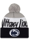 New Era Penn State Nittany Lions Navy Blue Script Cuff Pom Knit Hat