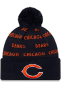 Chicago Bears New Era Repeat Cuff Pom Knit - Navy Blue