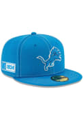 Detroit Lions New Era Blue 2019 Official Sideline Road 59FIFTY Fitted Hat