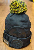 New Era Pittsburgh Steelers Black Dart Cuff Pom Tech Knit Hat