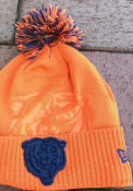 New Era Chicago Bears Orange Dart Cuff Pom Tech Knit Hat