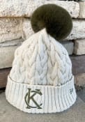 Kansas City Womens New Era Soft Sherpa Cuff Pom Knit - Ivory
