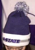 K-State Wildcats New Era Stripe Cuff Pom Knit - Purple