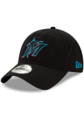 Miami Marlins New Era Core Classic Replica 9TWENTY Adjustable Hat - Black