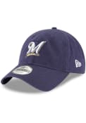 Milwaukee Brewers New Era Core Classic Replica 9TWENTY Adjustable Hat - Navy Blue