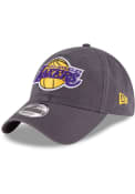Los Angeles Lakers New Era Core Classic 9TWENTY Adjustable Hat - Grey