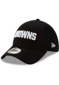 Cleveland Browns New Era White Neo 39THIRTY Flex Hat - Black