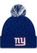 New York Giants New Era Cozy Cable Cuff Pom Knit - Blue