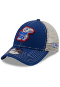 Kansas Jayhawks Youth New Era JR Rugged 9FORTY Adjustable Hat - Blue
