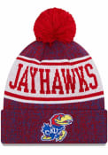 Kansas Jayhawks Youth New Era JR Banner Knit Hat - Blue