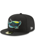 Tampa Bay Rays New Era Cooperstown 59FIFTY Fitted Hat - Black