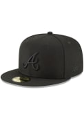 Atlanta Braves New Era on Black 59FIFTY Fitted Hat - Black