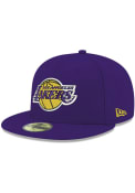 Los Angeles Lakers New Era Basic 59FIFTY Fitted Hat - Purple