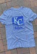 Kansas City Royals New Era Throwback Brushed T Shirt - Grey