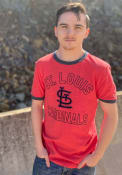 St Louis Cardinals New Era Throwback Ringer Fashion T Shirt - Red