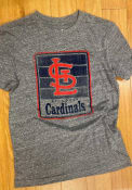 St Louis Cardinals New Era Throwback Brushed T Shirt - Grey