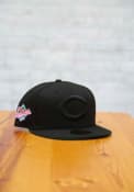 Cincinnati Reds New Era Tonal Green UV 1990 WS Side Patch 59FIFTY Fitted Hat - Black
