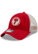 Philadelphia Phillies New Era Circle Trucker 9TWENTY Adjustable Hat - Red
