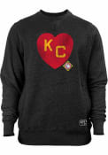 Kansas City Monarchs New Era KC Heart Crew Sweatshirt - Black