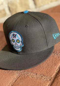 Miami Marlins New Era 5950 MIAMAR BLACK BLUE FANATIC Fitted Hat - Black