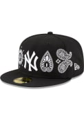 New York Yankees New Era Paisley Elements 59FIFTY Fitted Hat - Black