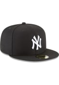 New York Yankees New Era New York Yankees Black On White 59Fifty Fitted Fitted Hat - Black