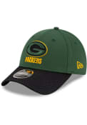 Green Bay Packers New Era 2021 Sideline Road Stretch 9FORTY Adjustable Hat - Green