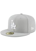 Los Angeles Dodgers New Era Basic 59FIFTY Fitted Hat - Grey