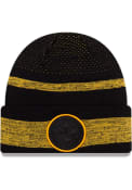 Pittsburgh Steelers Youth New Era NFL21 Tech Knit Knit Hat - Black