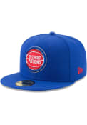 Detroit Pistons New Era Primary 59FIFTY Fitted Hat - Blue