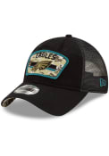 Philadelphia Eagles New Era 2021 Salute to Service Trucker 9TWENTY Adjustable Hat - Black