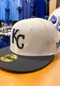 Kansas City Royals New Era KC Royals 2Tone GCP Gray and Navy 59FIFTY Fitted Hat - Grey