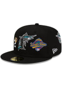 Miami Marlins New Era Count The Rings 59FIFTY Fitted Hat - Black