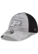 Purdue Boilermakers New Era Camo Front Neo 39THIRTY Flex Hat - Grey