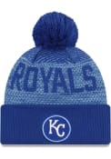 Kansas City Royals Youth New Era JR Sport Cuff Pom Knit Hat - Blue