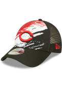 Cincinnati Reds New Era Marble 9FORTY Adjustable Hat - Black