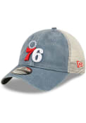 Philadelphia 76ers New Era Washed 9TWENTY Adjustable Hat - Blue