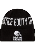 Cleveland Browns Youth New Era NFL 2021 Social Justice JR Knit Knit Hat - Black