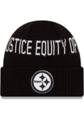 Pittsburgh Steelers Youth New Era NFL 2021 Social Justice JR Knit Knit Hat - Black