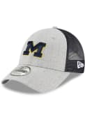 Michigan Wolverines New Era Heathered Turn 9FORTY Adjustable Hat - Grey