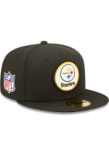 Pittsburgh Steelers New Era Retro 2022 Sideline 59FIFTY Fitted Hat - Black