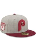 Philadelphia Phillies New Era Heather Patch 59FIFTY Fitted Hat - Grey