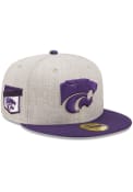 New Era Heather Patch 59FIFTY K-State Wildcats Fitted Hat - Grey