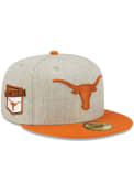 Texas Longhorns New Era Heather Patch 59FIFTY Fitted Hat - Grey